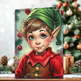 Cartão Whimsical Elf | Personalized Christmas