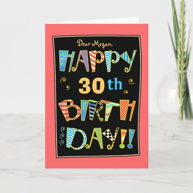 Cartão Whimsical Happy 30st Birthday-Funny Card (Frente)