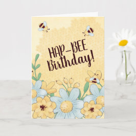 Cartão Whimsical Happy Birthday Bee Honeycomb Card