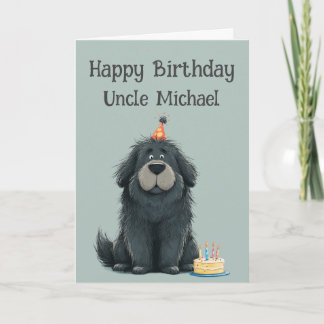 Cartão Whimsical Newfoundland Dog Birthday Card