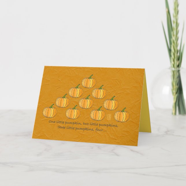 Cartão Whimsical Pumpkin Patch Pyramid Halloween Card (Frente)