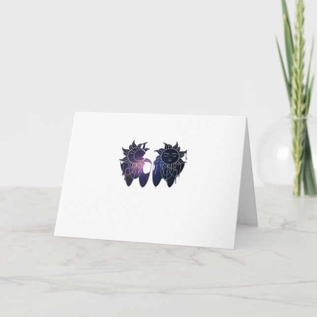 Cartão Whimsigoth Starry Night Sun Moon Witchy Classic (Frente)