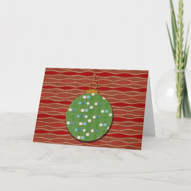 Cartão Whimsy e placa de Enfeites de natal retrô (Frente)