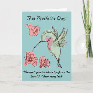 Cartão Whimsy Hummingbird Mother's Day Design