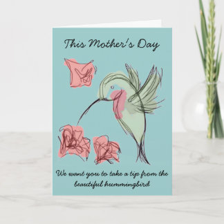 Cartão Whimsy Hummingbird Mother's Day Design