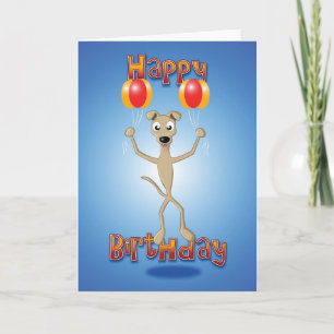 Cartão whippet - balloons - happy birthday