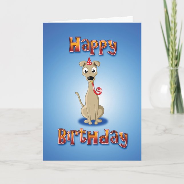 Cartão whippet - hat&whistle - happy birthday (Frente)