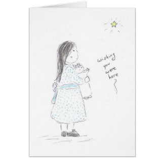 Cartão Whishing em uma estrela
