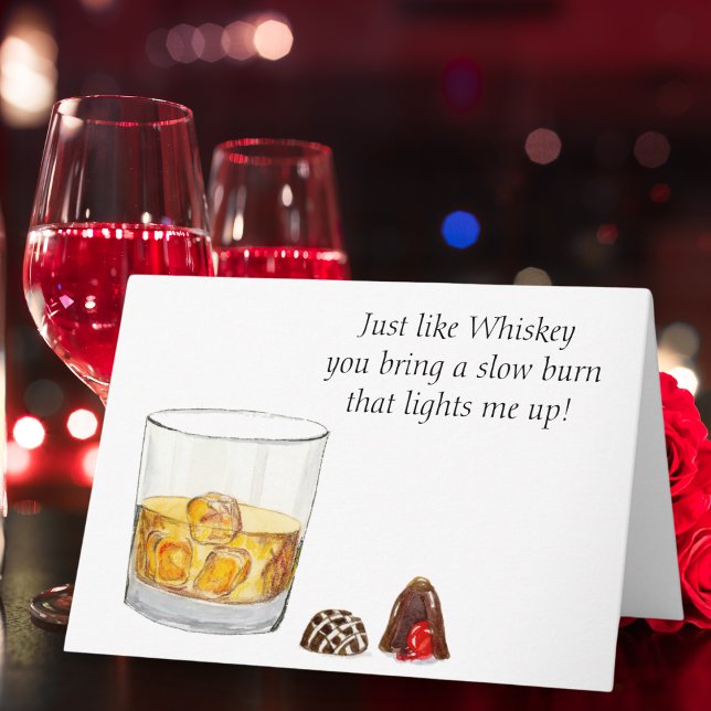 Cartão Whiskey Watercolor Com Trufas De Chocolate (Criador carregado)