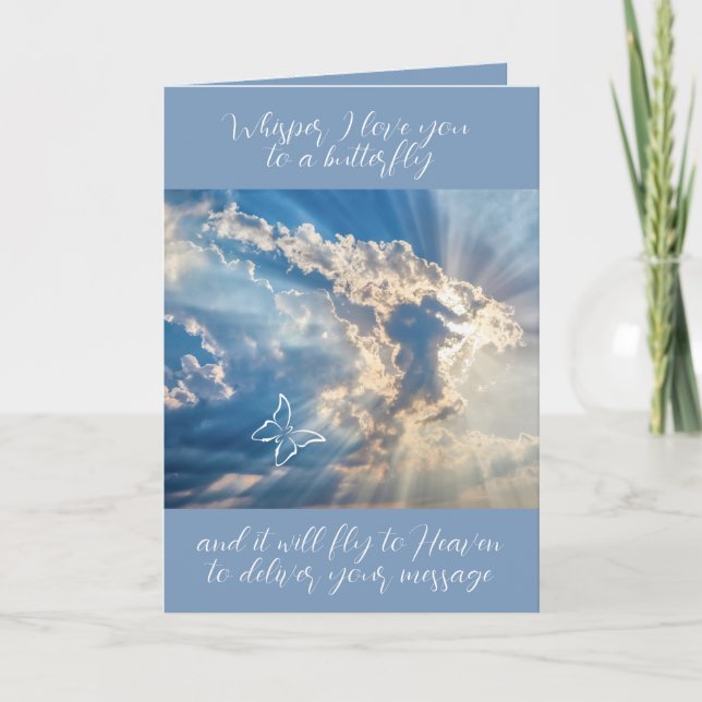 Cartão Whisper, eu te amo para uma simpatia de borboleta (Frente)