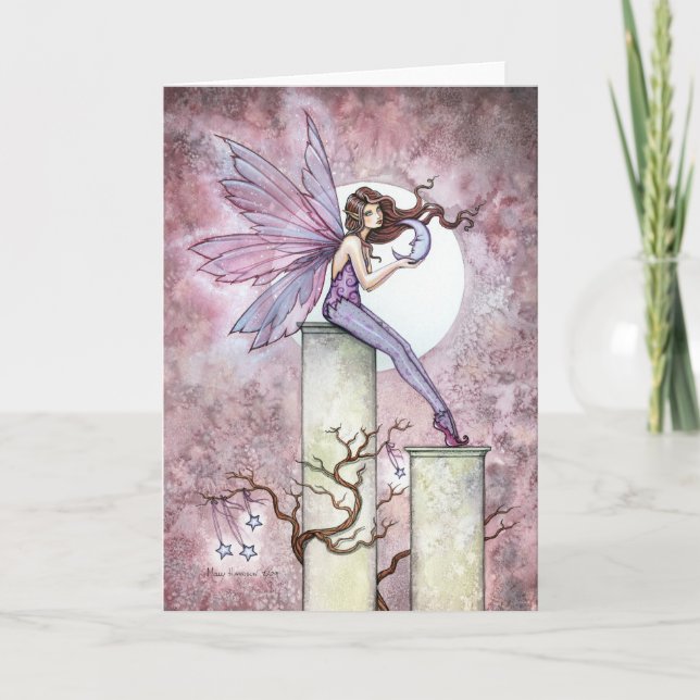 Cartão Whispering Moon Fairy Greeting Card (Frente)