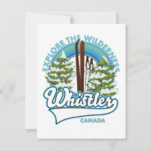 Cartão Whistler Canada, explore a natureza, logotipo de e