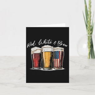 Cartão White & Vermelho; Beer Patriotic Usa Flag 4th O