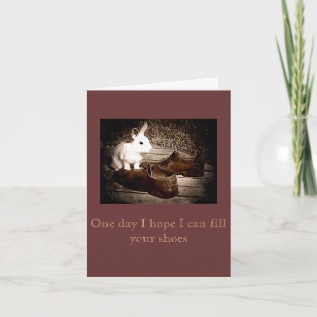 Cartão White Bunny and Shoes Father's Day Card (Frente)