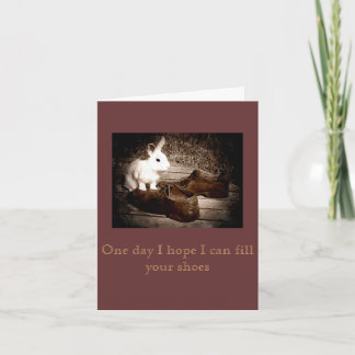 Cartão White Bunny and Shoes Father's Day Card