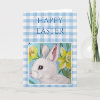 Cartão White Bunny Blank Easter Card