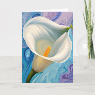 Cartão White Calla Lily no estilo Georgia O'Keeffe