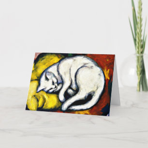 Cartão White Cat, fine art painting