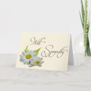 Cartão White Daisies Large Font Sympathy Card