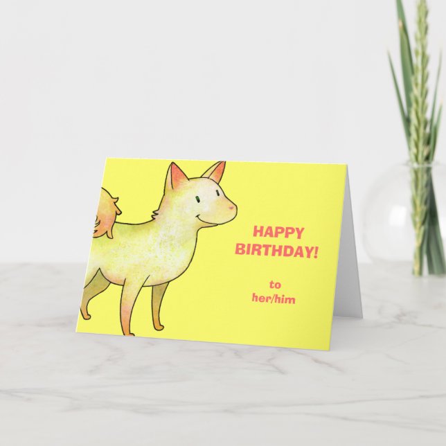 Cartão White Dog Greeting Card(customizable) (Frente)