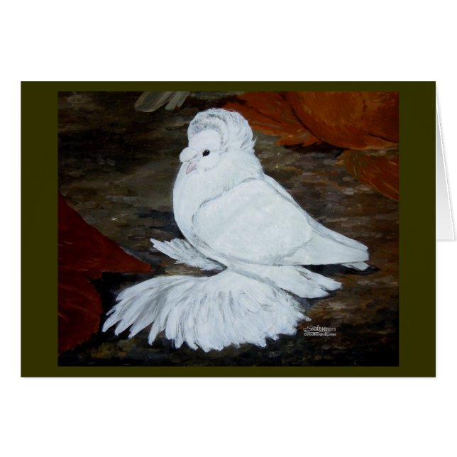 Cartão White English Trumpeter (Frente horizontal)