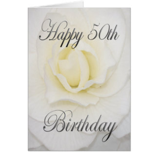 Cartão White Flower Happy 50º aniversário