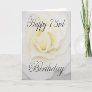 Cartão White Flower Happy 73rd Birthday