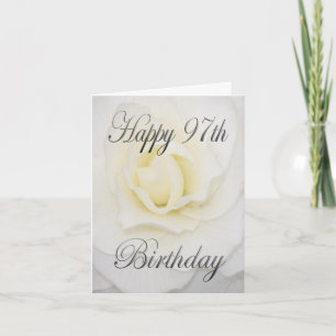 Cartão White Flower Happy 97th Birthday