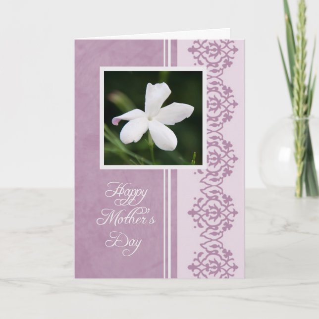Cartão White Flower Mother's Day Card (Frente)