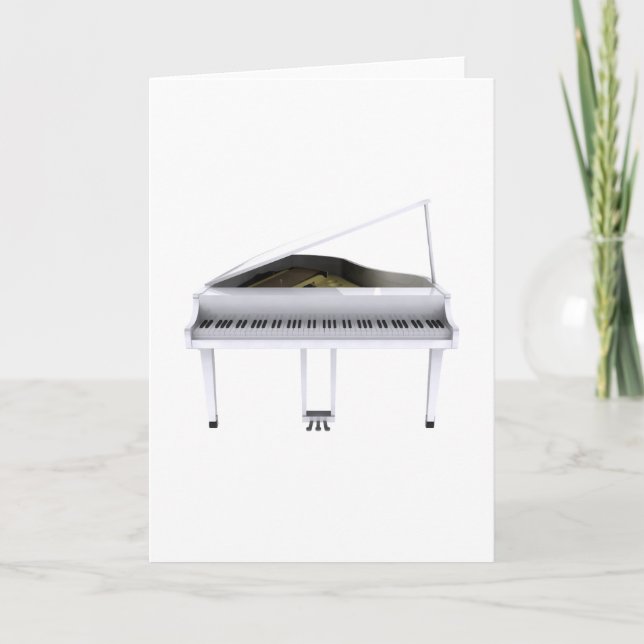 Cartão White Grand Piano: 3D Model: (Frente)