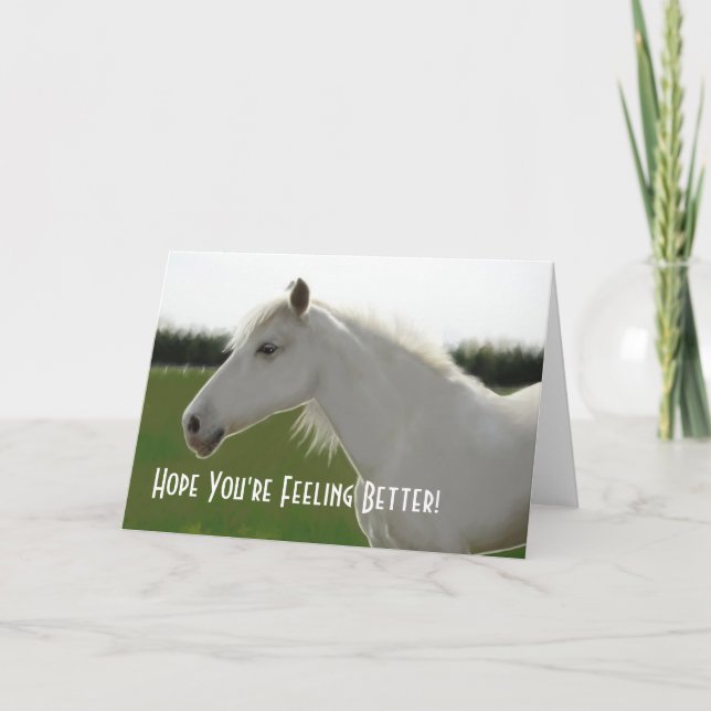 Cartão White Horse Get Well Blank Card (Frente)