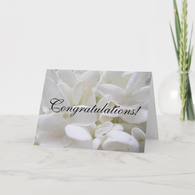 Cartão White Hydrangea "Congratulations" card (Frente)