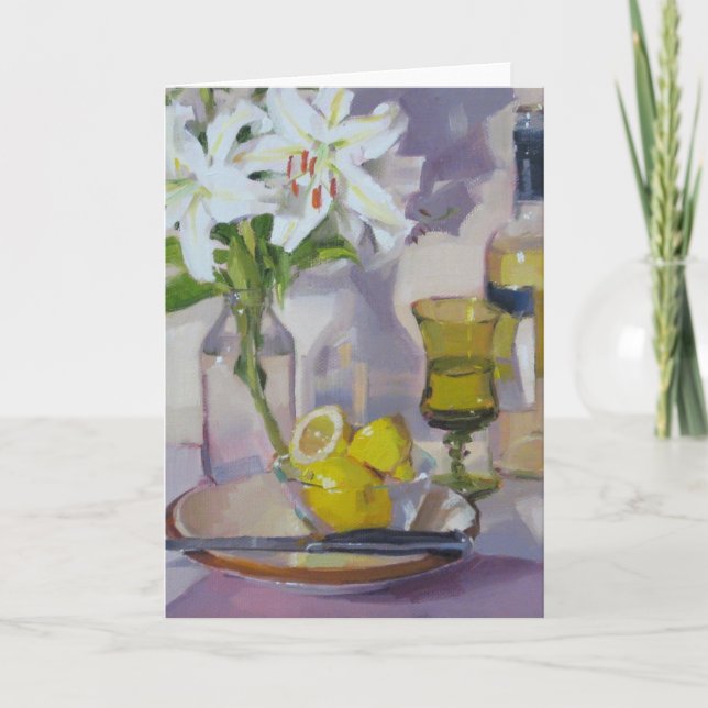 Cartão White Lilies and Wine (Frente)