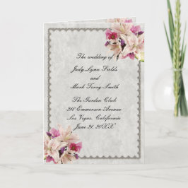 Cartão White Lily Floral Marble Program Card