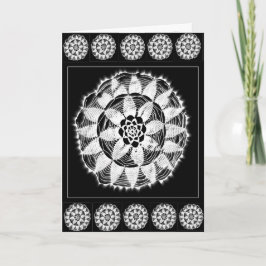 Cartão White on black mandala card