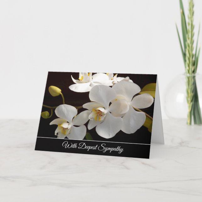 Cartão White Orchids Sympathy Card (Frente)