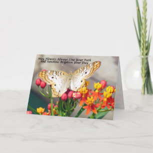 Cartão White Peacock Irish Blessing Greeting Card
