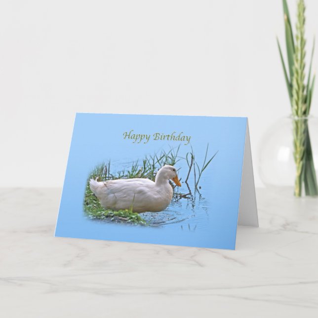 Cartão White Pekin Duck Birthday Card (Frente)