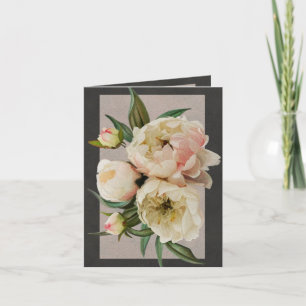 Cartão White Peonies Greeting Card