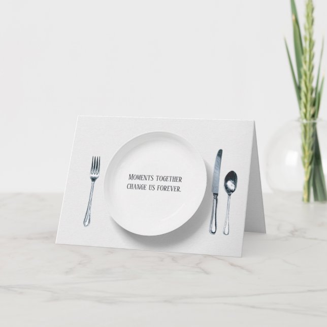 Cartão white plate with silverware thank you (Frente)