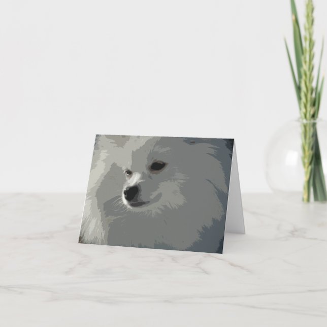 Cartão White Pomeranian Note Cards (Frente)