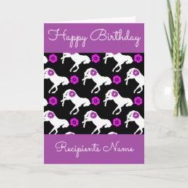 Cartão White Ponies Birthday Card - Custom Pony Card