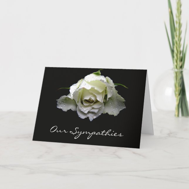 Cartão White Rose Sympathy Card (Frente)