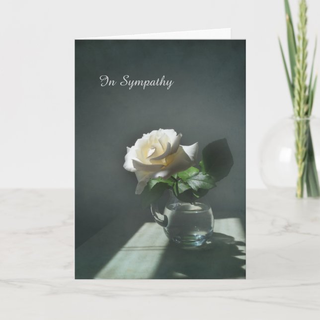 Cartão White Rose Sympathy Condolence Card (Frente)