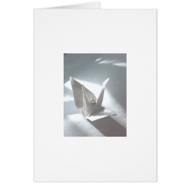 Cartão White Satin Crane (Frente)