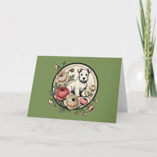 Cartão White Scottish Terrier Art Cute Scottie