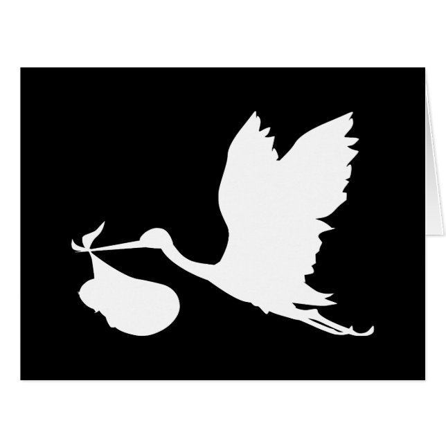 Cartão White Stork com Pacote de Alegria (Frente horizontal)