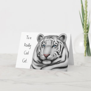 Cartão White Tiger Happy Birthday Card