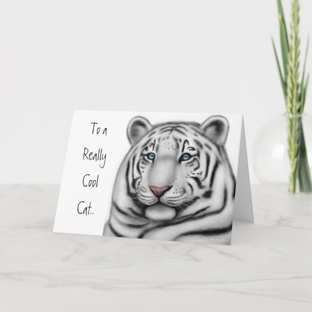 Cartão White Tiger Happy Birthday Card (Frente)