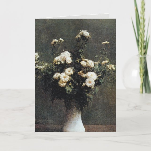 Cartão white Vase of Chrysanthemums, Henri Fantin Latour (Frente)